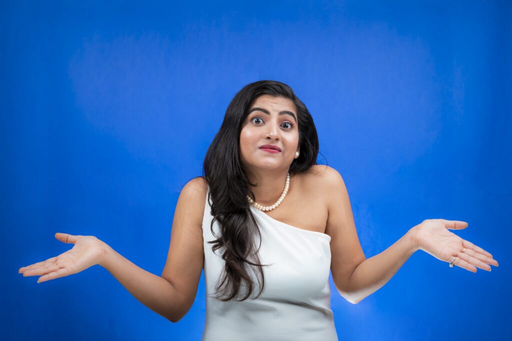 Confused women saying No